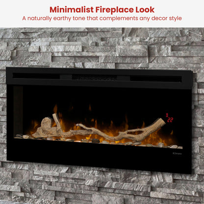 Dimplex 34-inch Linear Fireplace Driftwood and River Rock Accessory Package