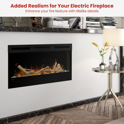 Dimplex 34-inch Linear Fireplace Driftwood and River Rock Accessory Package