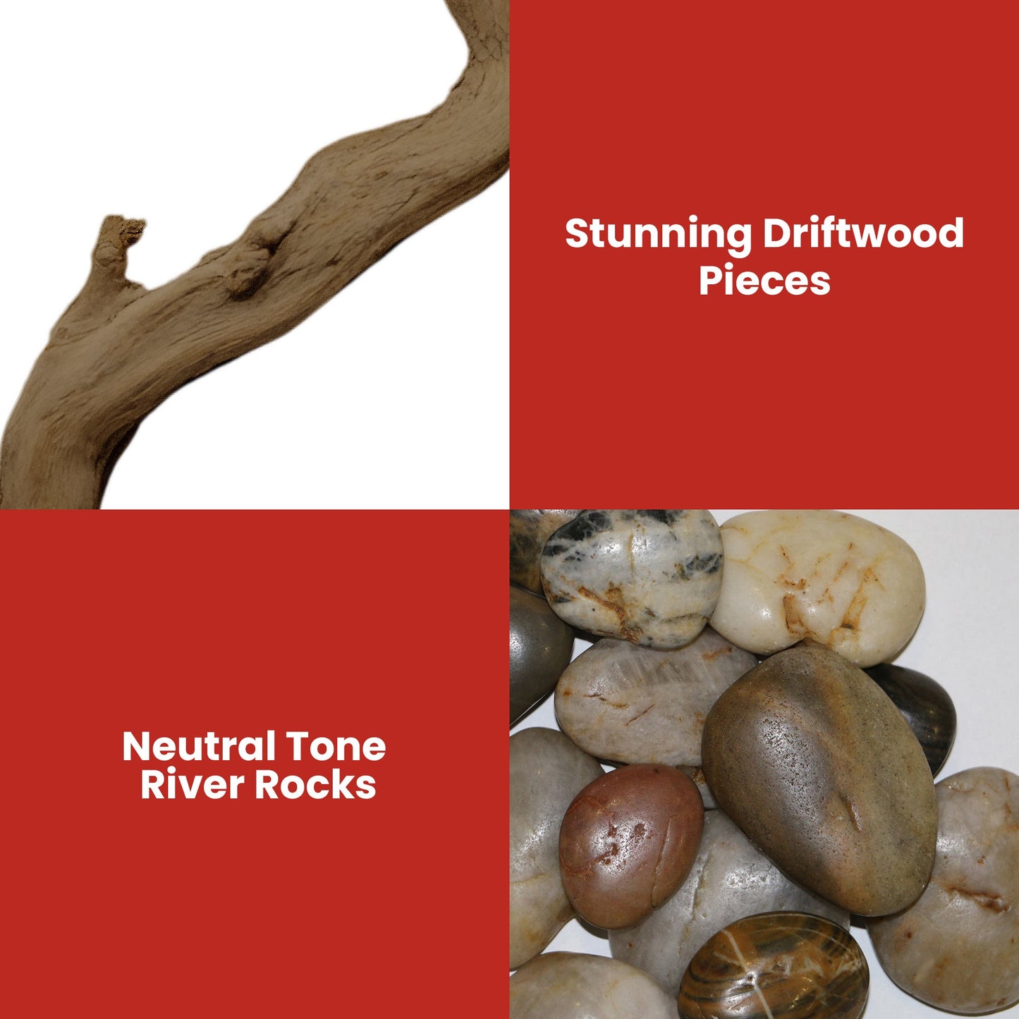 Dimplex 34-inch Linear Fireplace Driftwood and River Rock Accessory Package