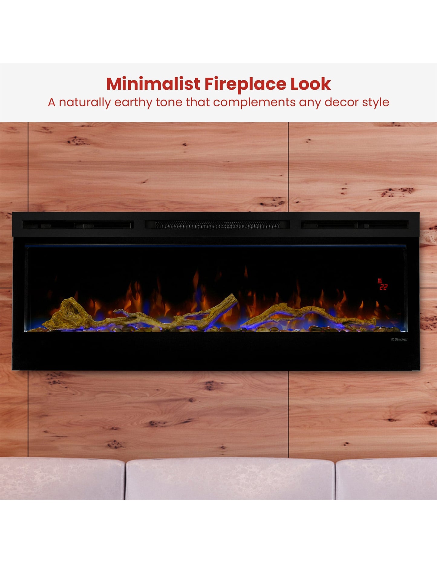 Dimplex 50-inch Linear Fireplace Driftwood and River Rock Accessory Package