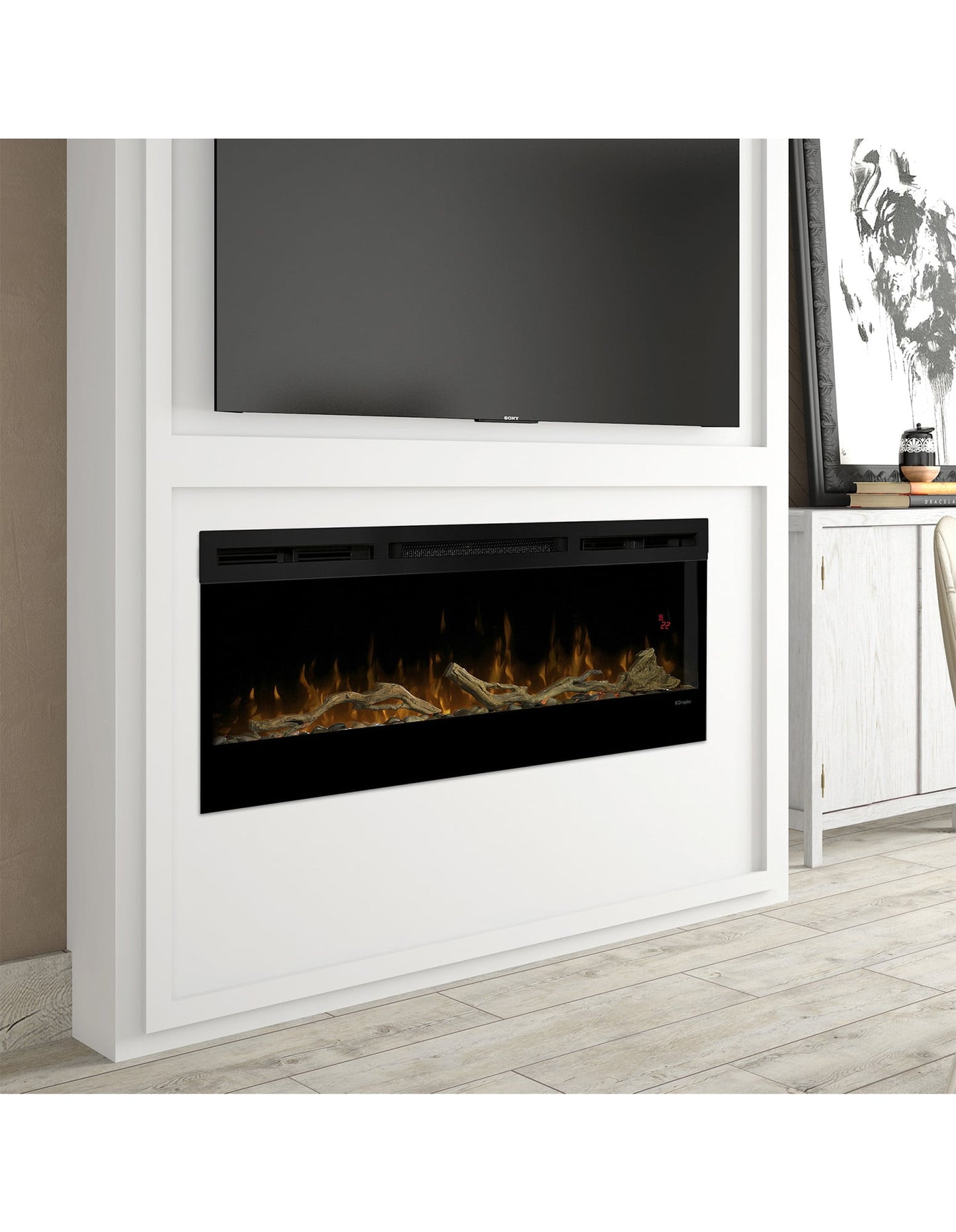 Dimplex 50-inch Linear Fireplace Driftwood and River Rock Accessory Package