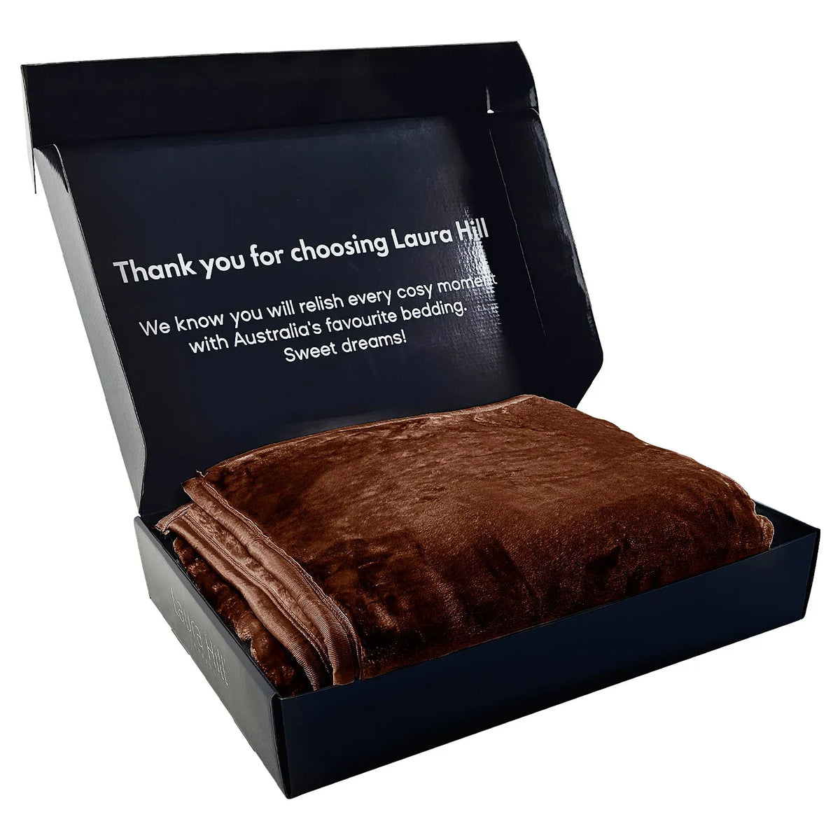 Laura Hill 800-GSM Mink Blanket Gift Boxed Queen Size Double-Sided Soft Plush Bed Faux Throw Rug Chocolate