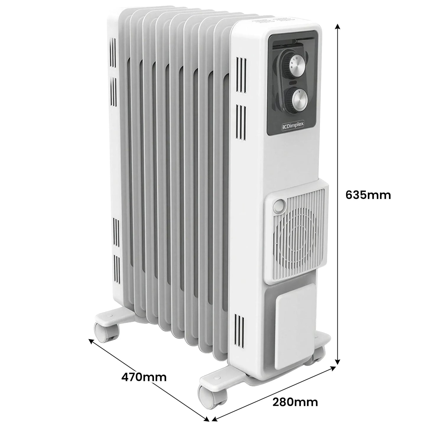 Dimplex 2.4kW Oil Column Heater with Turbo Fan 9 Fin Portable Radiator