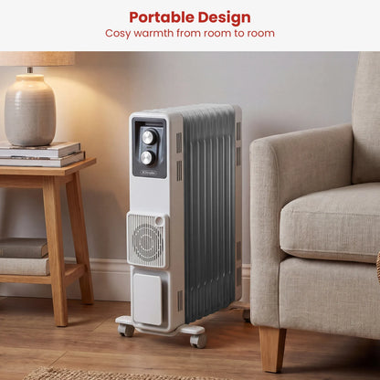 Dimplex 2.4kW Oil Column Heater with Turbo Fan 9 Fin Portable Radiator