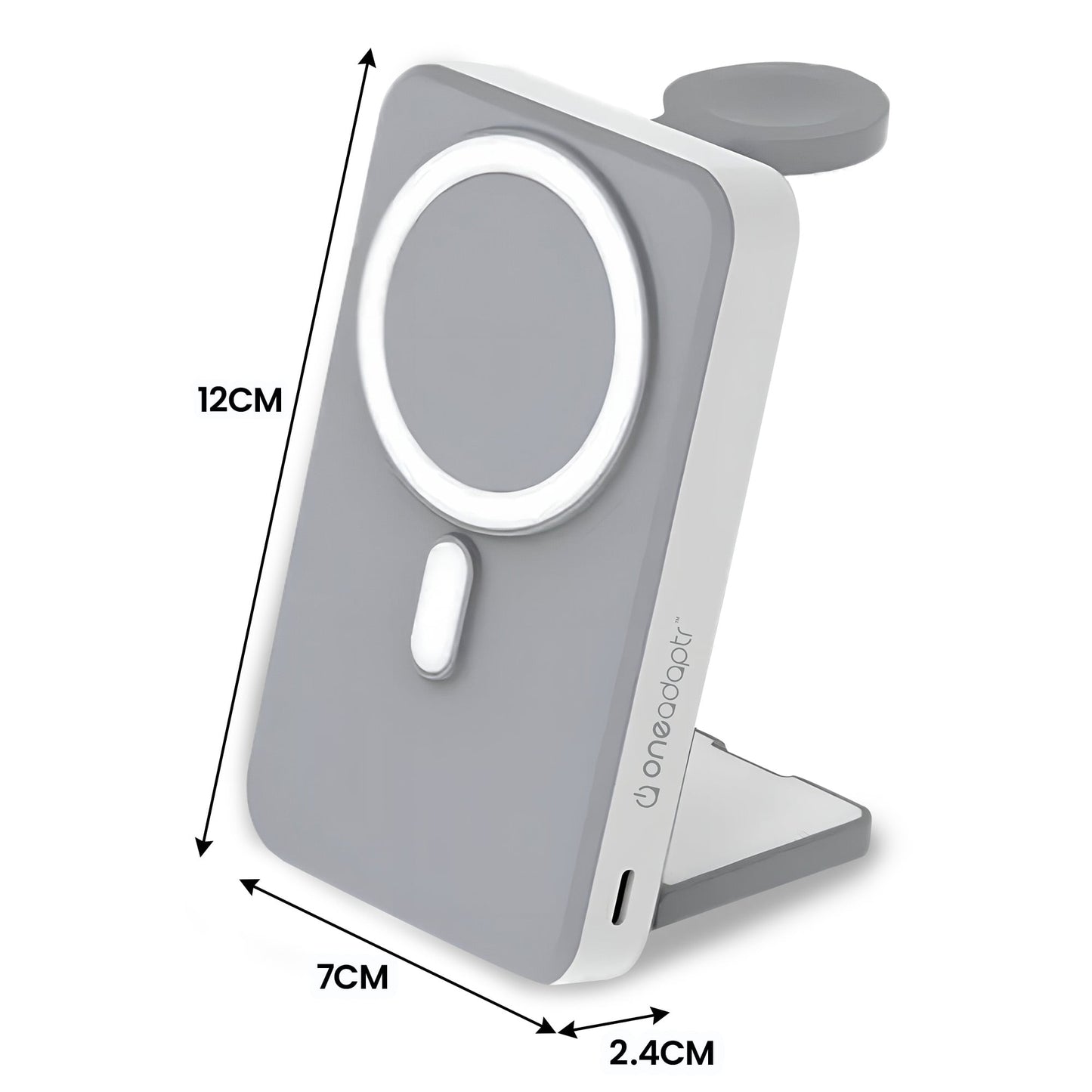 OneAdaptr OneGo Grey 5 in 1 MagSafe Charging Stand Power Bank