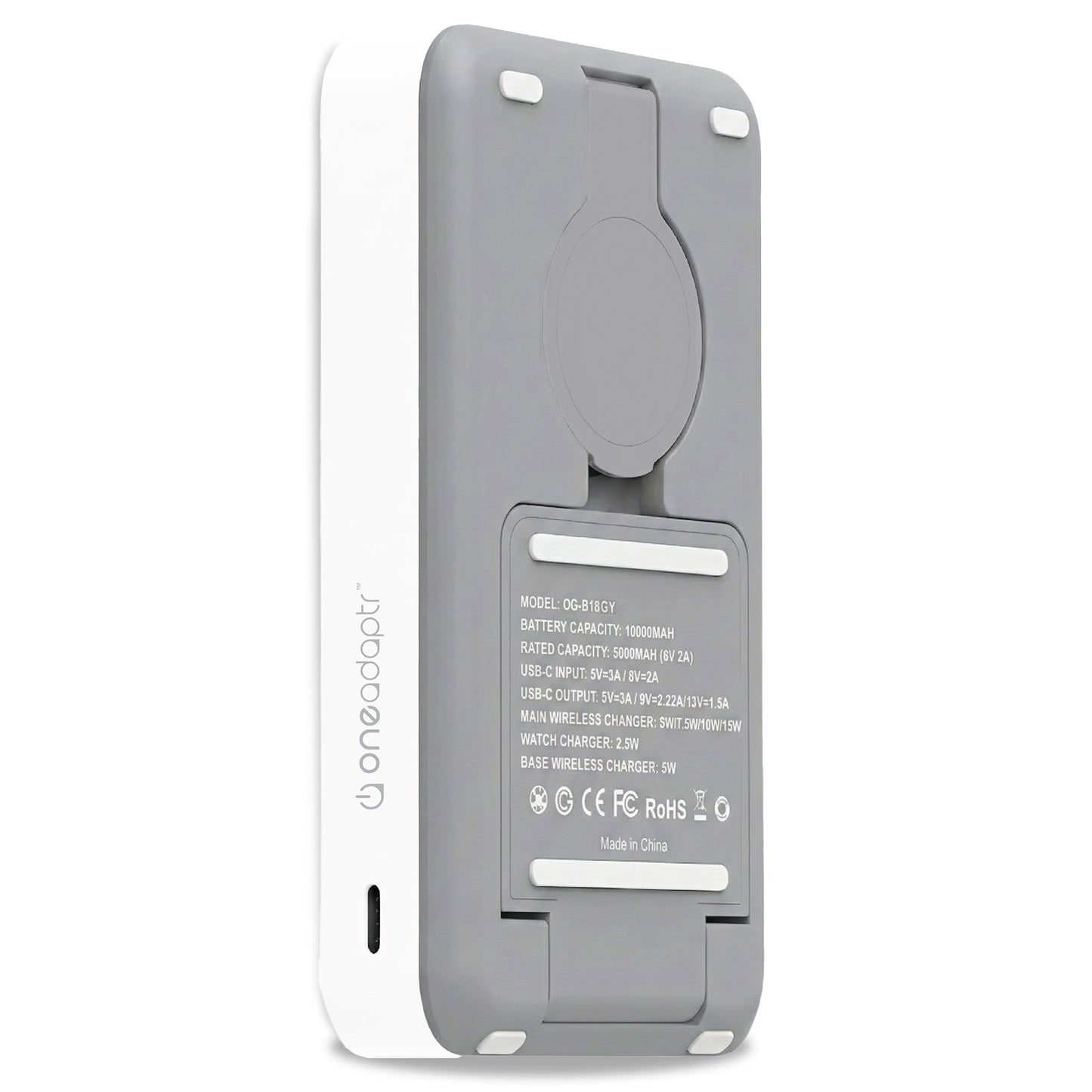 OneAdaptr OneGo Grey 5 in 1 MagSafe Charging Stand Power Bank
