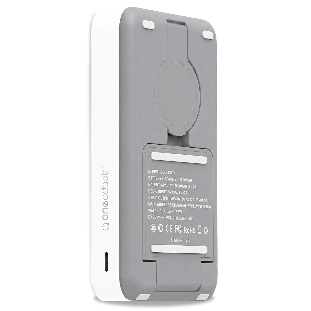 OneAdaptr OneGo Grey 5 in 1 MagSafe Charging Stand Power Bank