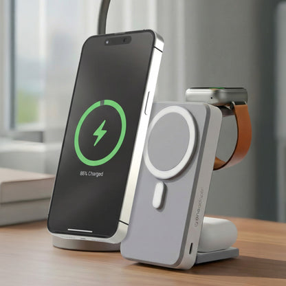 OneAdaptr OneGo Grey 5 in 1 MagSafe Charging Stand Power Bank