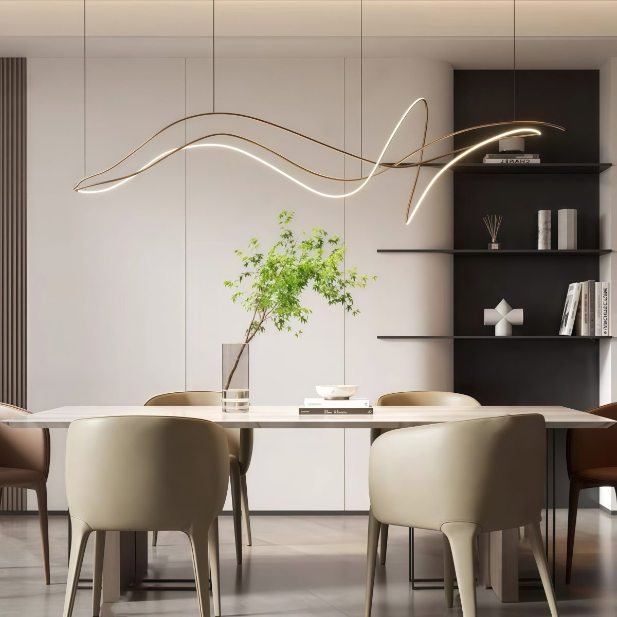 BAMDECOR A203 1.6m Modern Minimalist pendant lights for home decoration ceiling pendant light (Gold)