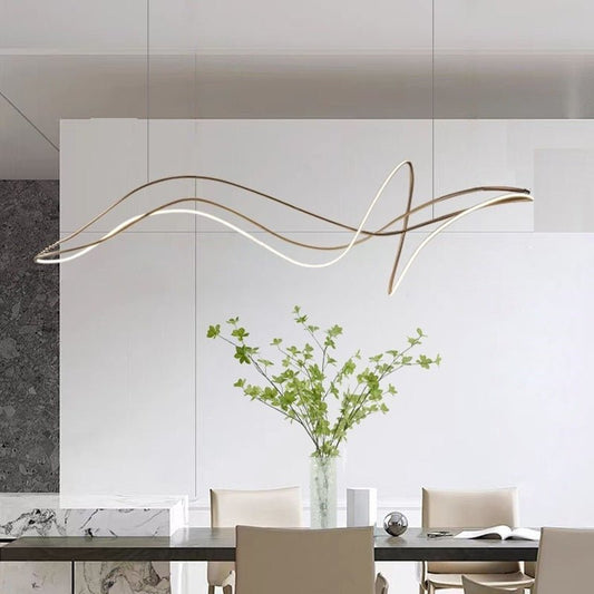 BAMDECOR A203 1.8m Modern minimalist pendant lights for home decoration ceiling pendant light (Gold)