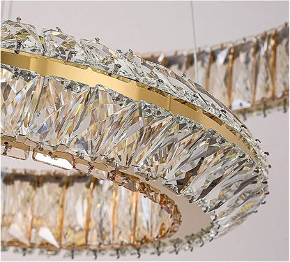 BAMDECOR C3312/3 Crystal Chandelier Living Room Chandelier Crystal Chandelier Room Dining Room lamp New Bedroom Lamps Lighting Villa Light Luxury Post (Size:80+60+40cm)