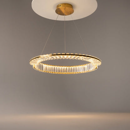 BAMDECOR C3318/1 Modern Crystal Chandeliers Lighting Fixtures Contemporary Round Chandelier Lighting Fixtures Crystal Pendant Ceiling Lights(Gold)