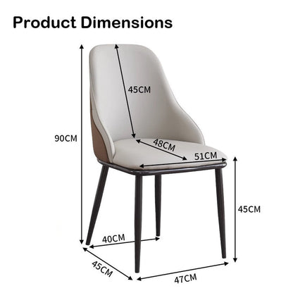 VELLUTO Dining Chair Modern upholstered Leather Kitchen Chairs with armrests Bathtub Chair Leisure Lounge Chair Living Room Bedroom Home Set of 2(Light Grey)