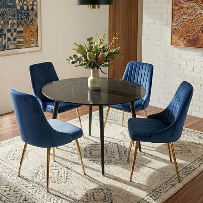 Blue Velvet Bistro Dining Set