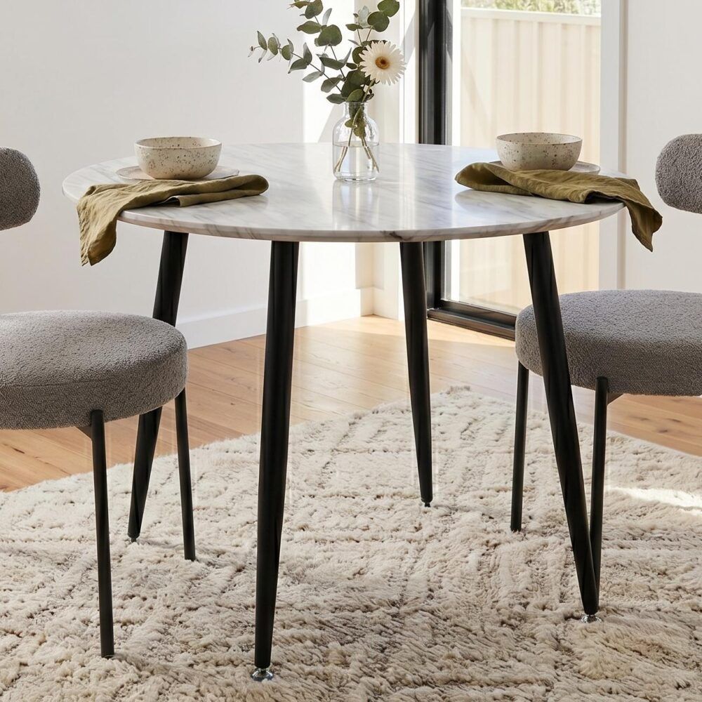 Round MDF Marbling Dining Table