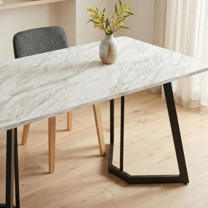 Rectangular Marble-Effect Table