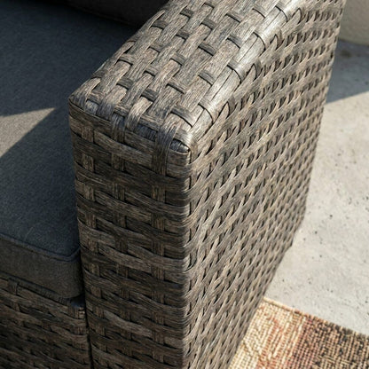 Ella 8-Seater Modular Outdoor Garden Lounge and Dining Set with Table and Stools in Dark Grey Weave