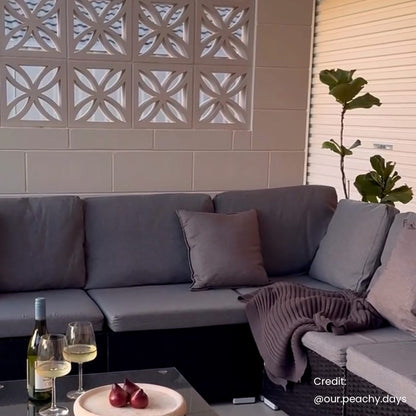 Modular Outdoor Lounge Set-9pcs Sofa, Armchairs and Coffee Table