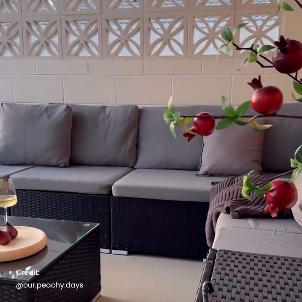 Modular Outdoor Lounge Set-9pcs Sofa, Armchairs and Coffee Table