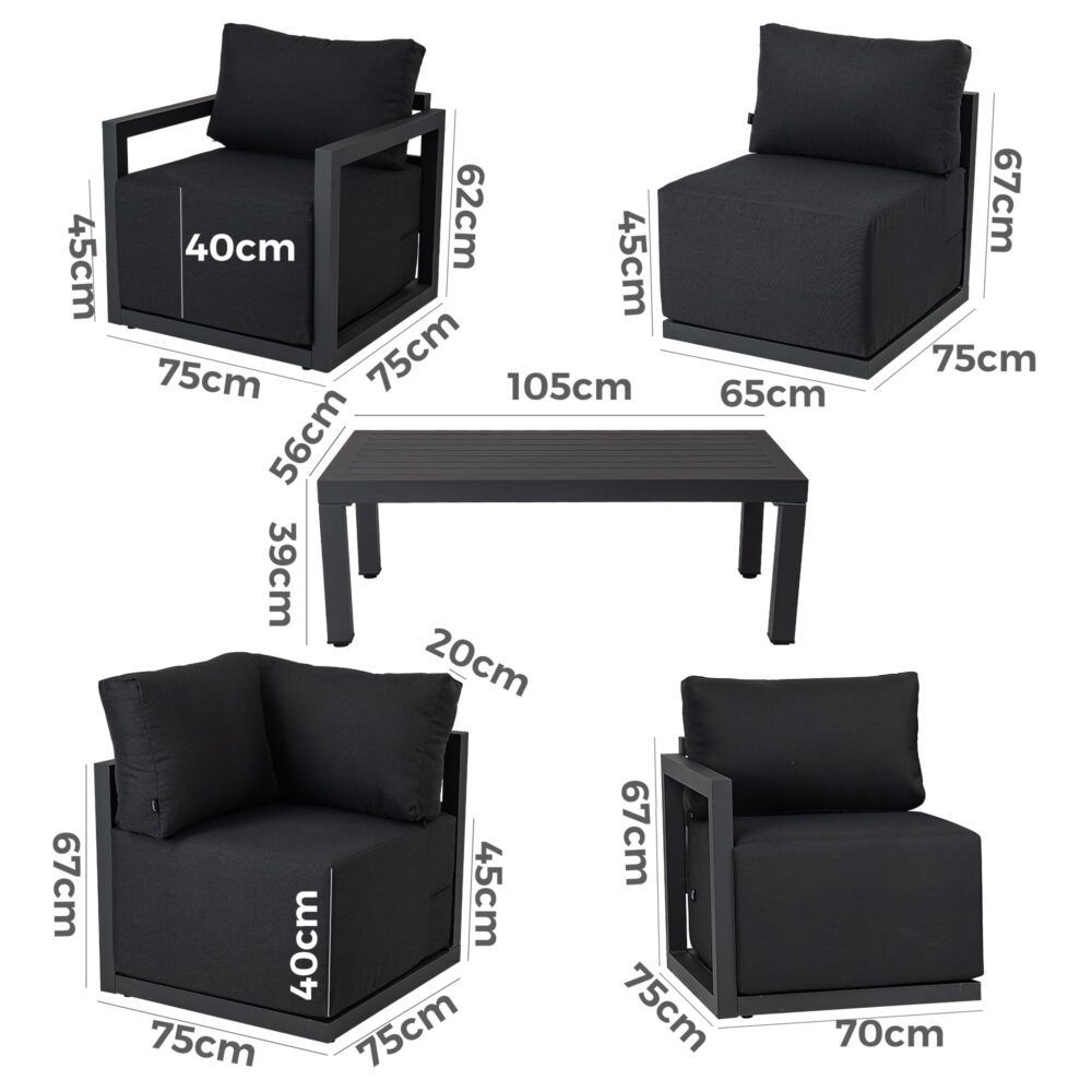 Alfresco 7-Seat Garden Lounge Set – White