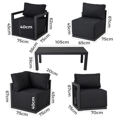 Alfresco 7-Seat Garden Lounge Set – White