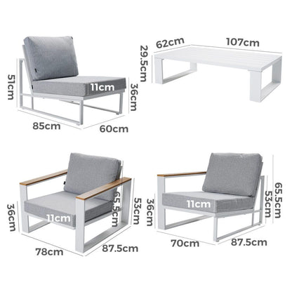 5 Seater Grandeur Lounge Suite – White