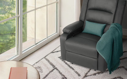 Home Recliner Chair - PU Leather Sofa Lounge Armchair MARLO GREY