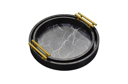 Maison Round Tray - Set of 2 - Black