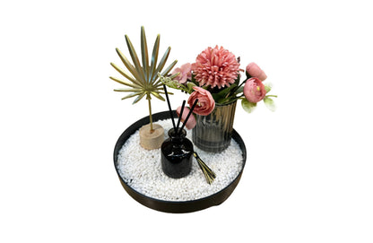 Bloom Flower Tray & Fragrance Diffuser Set - White