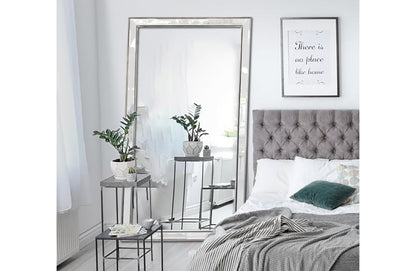Silver Beaded Framed Mirror - X Large 190cm x 100cm