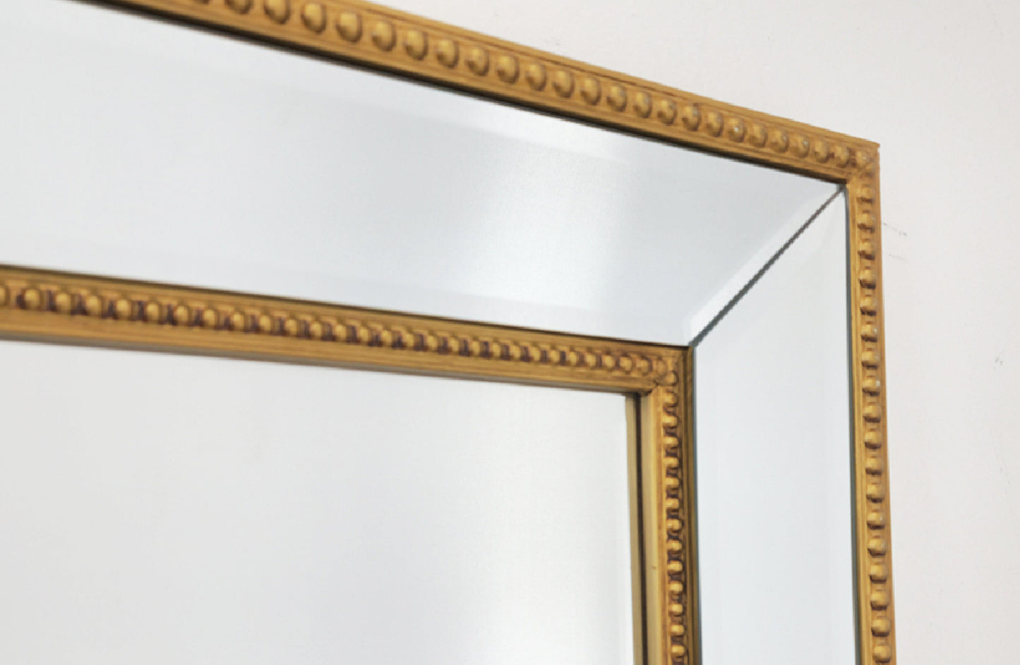 Gold Beaded Framed Mirror - X Large 190cm x 100cm