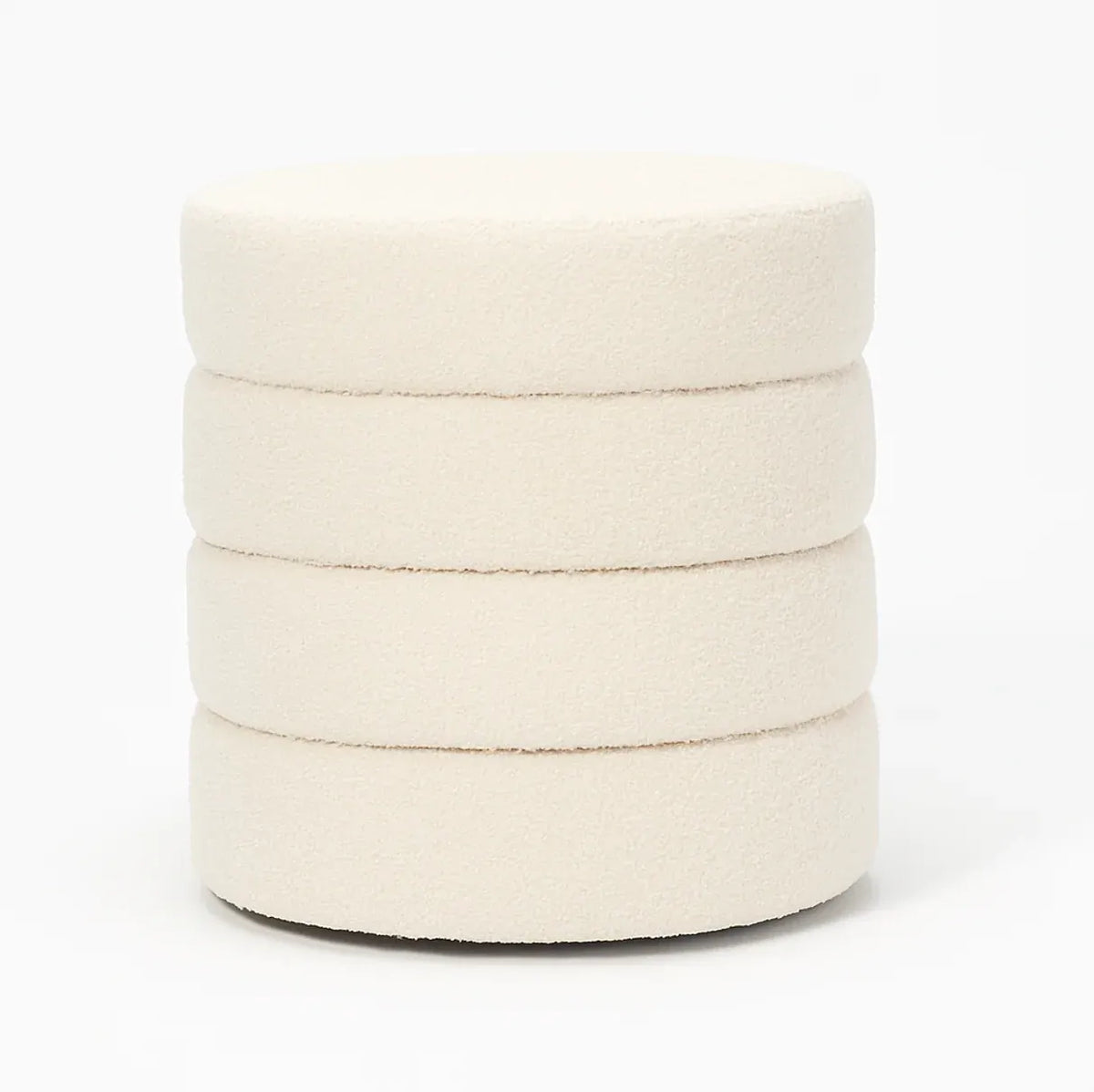 Interior Ave - Cleo White Boucle Ottoman