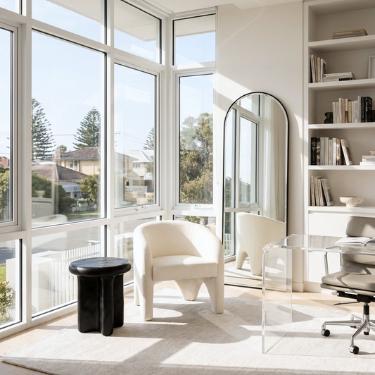 Interior Ave - Nova Sculptural Accent Chair – White Chenille