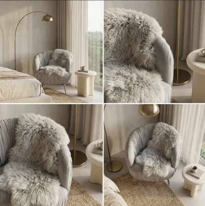 Interior Ave - Vespa Pleated Velvet Accent Chair – Pearl Grey