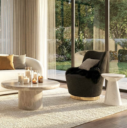 Interior Ave - Chateau Swivel Accent Chair - Charcoal Boucle