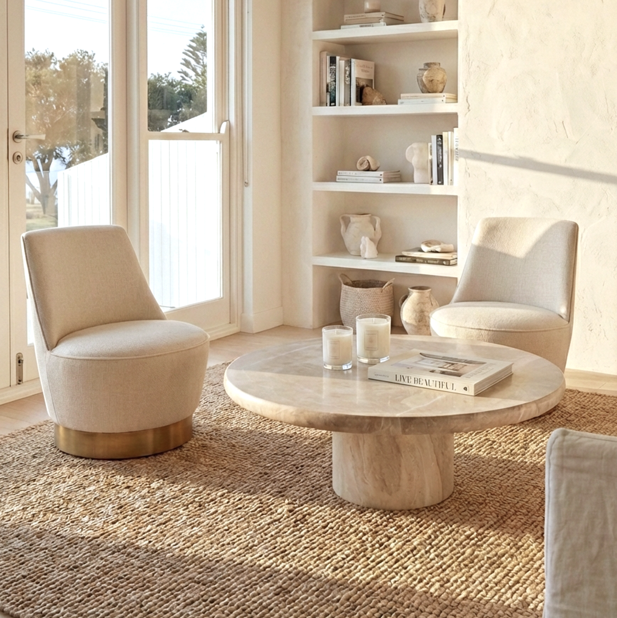 Interior Ave - Chateau Swivel Accent Chair - Vanilla Oat
