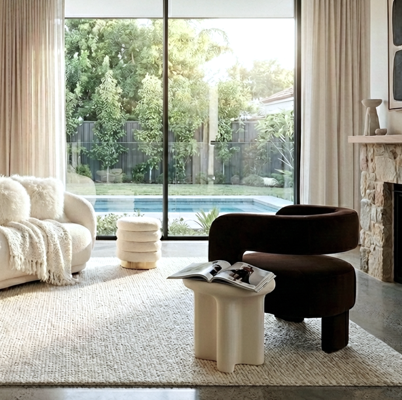 Interior Ave - Portia Velvet Arm Chair - Espresso