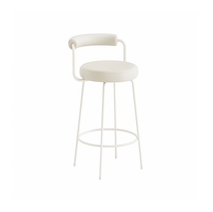 Interior Ave - Calipo White Leather Kitchen Bar Stool - Set of 2
