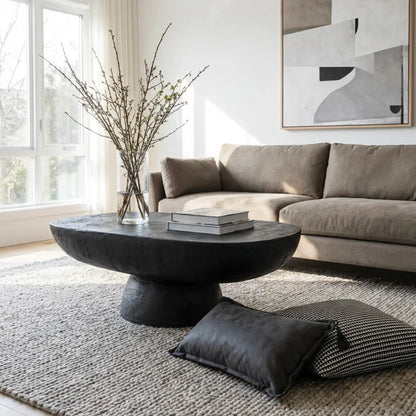 Interior Ave - Korra Sculptural Black Stone Coffee Table
