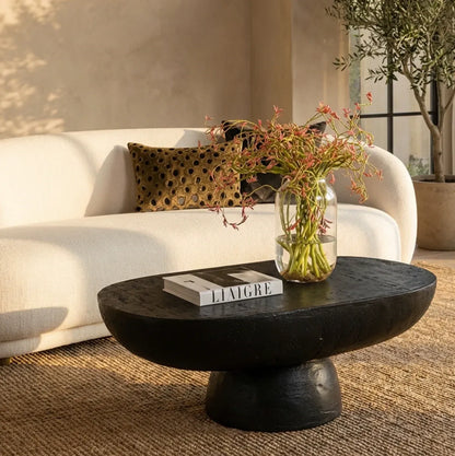 Interior Ave - Korra Sculptural Black Stone Coffee Table