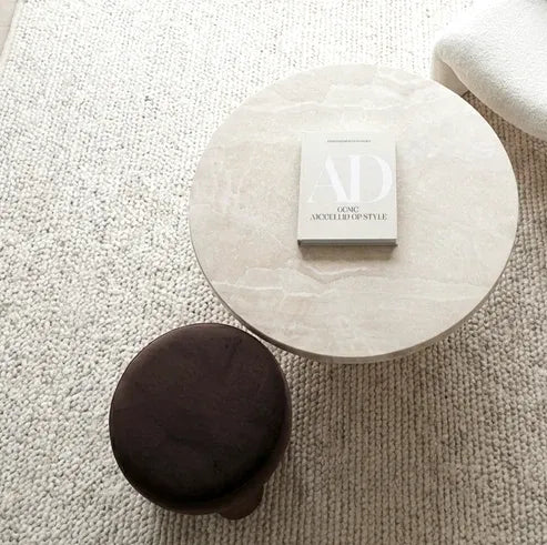 Interior Ave - Nobu Round Sculptural Stone Coffee Table - Natural Stone 100cm
