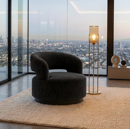 Interior Ave - Coco Milan Swivel Accent Chair - Black