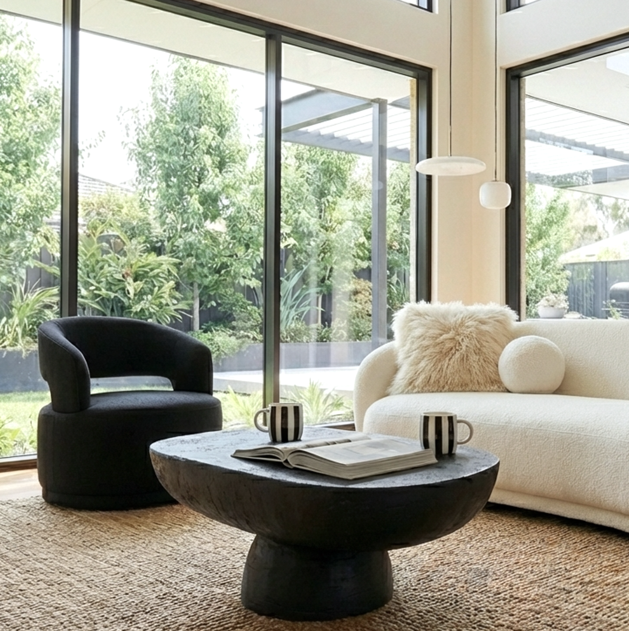 Interior Ave - Coco Milan Swivel Accent Chair - Black