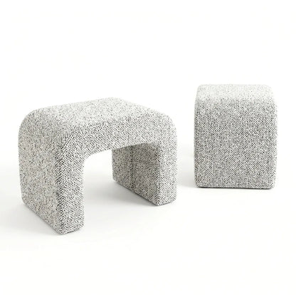 Interior Ave - Hendrix Arched Textured Ottoman - Frosted Stone