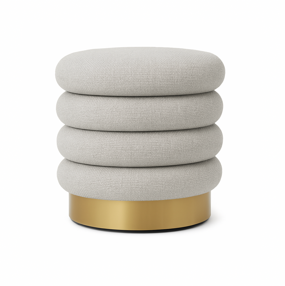 Interior Ave - Roma Round Milan Ottoman / Footstool – Off White