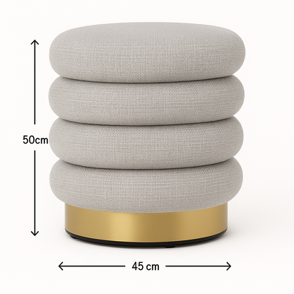 Interior Ave - Roma Round Milan Ottoman / Footstool – Off White