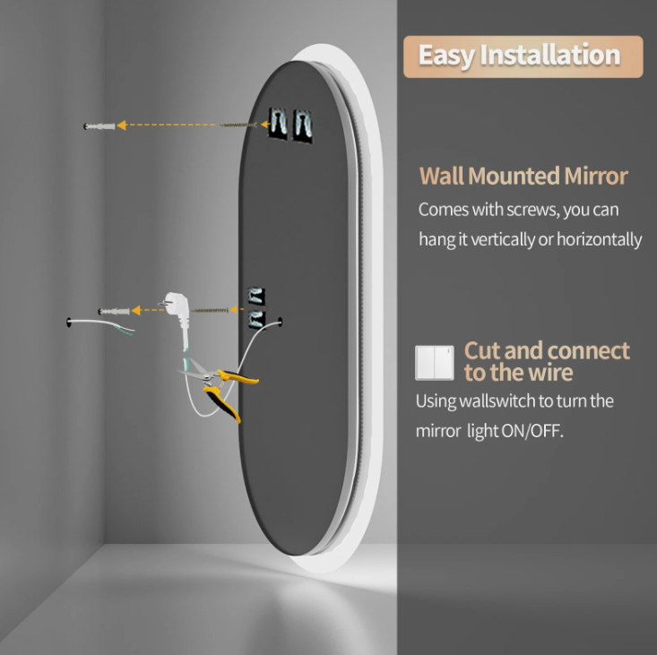 Interior Ave - 60 x 120cm Oval Frameless LED Bathroom Mirror