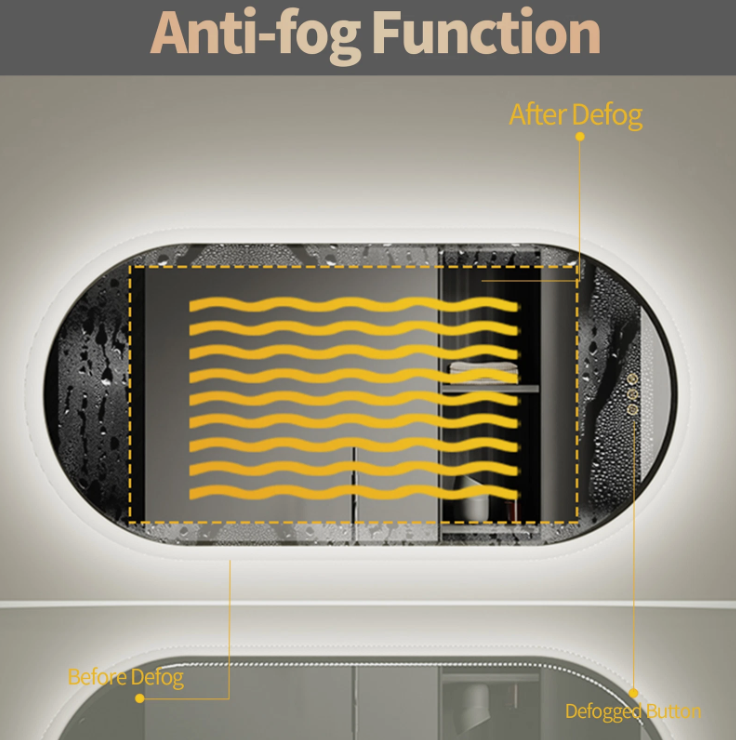 Interior Ave - 60 x 120cm Oval Frameless LED Bathroom Mirror