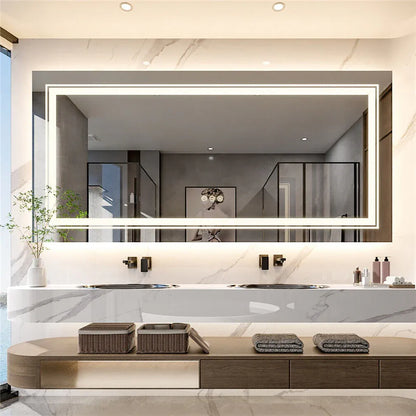 Interior Ave - 100 x 60cm Rectangle Frameless LED Bathroom Mirror