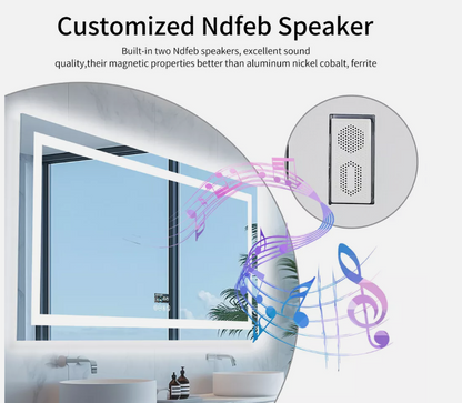 Interior Ave - 80 x 160cm Rectangle Frameless LED Bathroom Mirror – Bluetooth